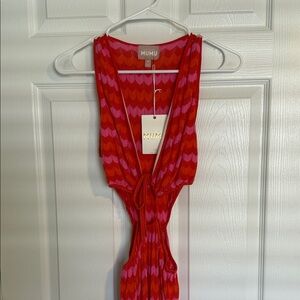 Show Me Your Mumu Red and Pink Patterned Dress